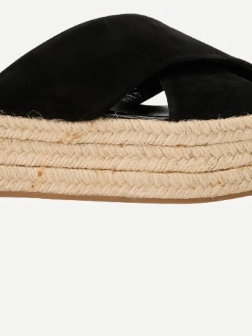 Miu Miu Black Suede CrissCross Espadrille Platform Slides